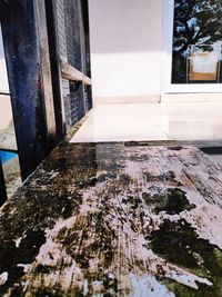 Close-up of window of building