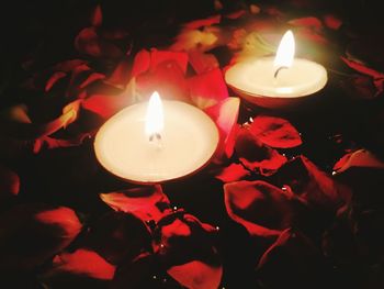 Close-up of illuminated candle