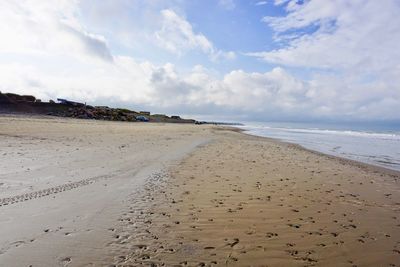 Scenic view of beach against sky