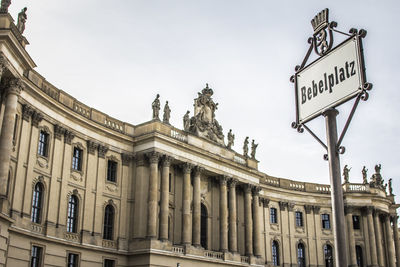 Historic building against sky at bebelplatz in city