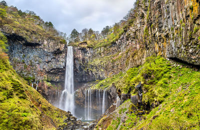 Scenic view of waterfall