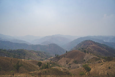 Scenic view of mountains against sky