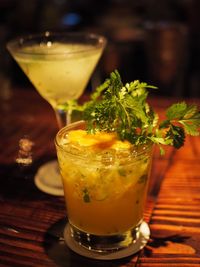 Close-up of drink on table