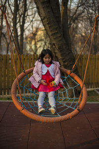 Full length of girl on playground