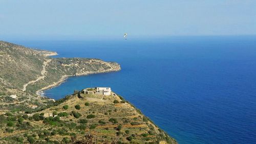 High angle view of sea against sky