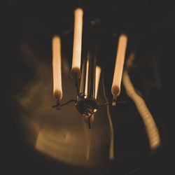 Close-up of illuminated light bulb