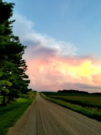 Scenic view of landscape against sky during sunset