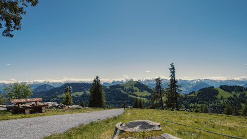 Scenic view of landscape against clear sky