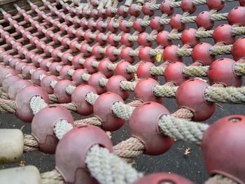 Full frame shot of red plastic structure