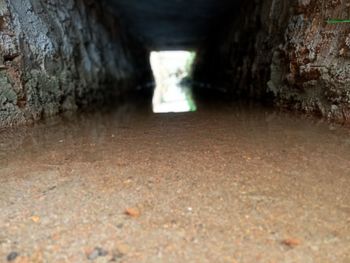 Surface level of tunnel