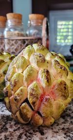 Close-up of dessert in plate on table