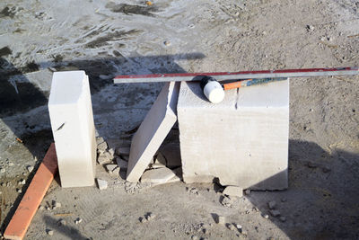 High angle view of construction site