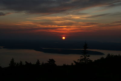 Scenic view of sunset over sea