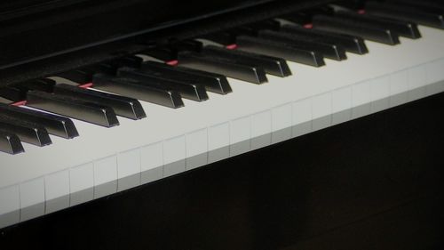 Close-up of piano keys
