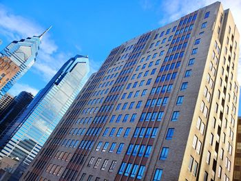 Low angle view of modern building against sky