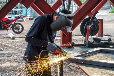 Man working at construction site