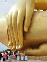 Low angle view of statue of buddha