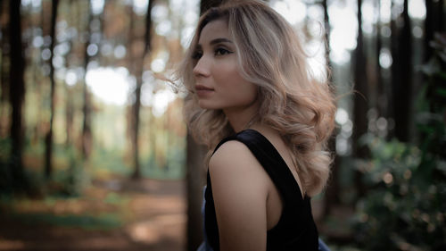 Young woman looking away