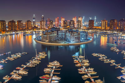 The pearl qatar an artificial island in qatar. view of the marina and residential buildings