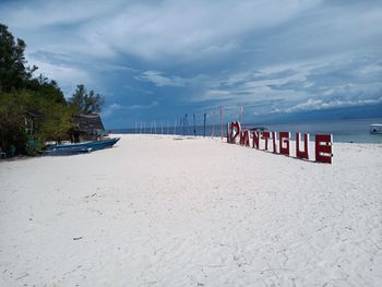 Scenic view of beach against sky