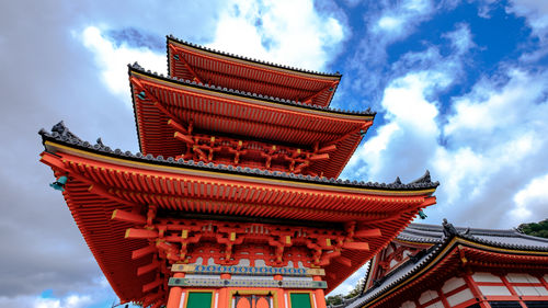 Low angle view of traditional building against sky