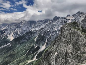 Scenic view of rocky mountains against sky