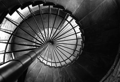 Directly below shot of spiral staircase