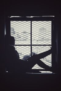 Silhouette woman at home