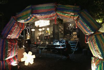 Illuminated lighting equipment at night