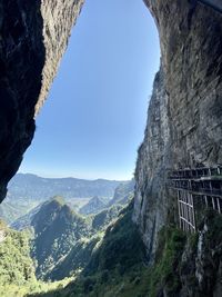 Scenic view of mountains against clear sky