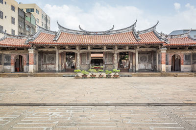 Exterior of historic building against sky