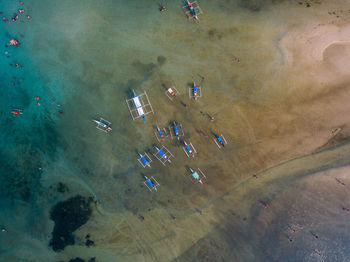 High angle view of water against sky