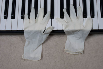 Low section of white piano