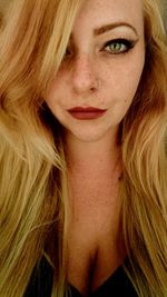 Close-up portrait of a beautiful young woman