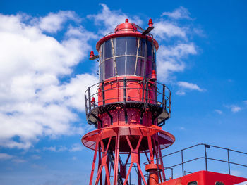 Low angle view of water tower against sky