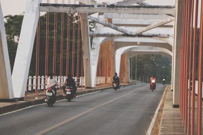 People on road in city