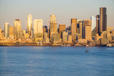 Buildings in city at waterfront