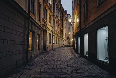Street in old town at night