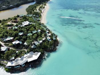 High angle view of beach