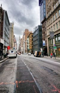 View of city with buildings and road