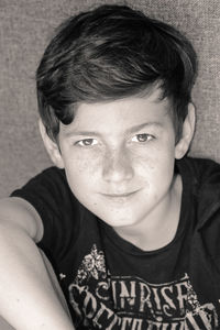 Close-up portrait of a smiling boy