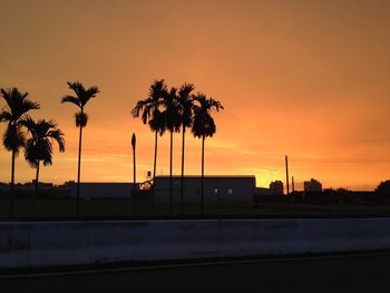 Scenic view of road at sunset