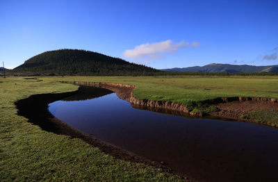 Scenic view of landscape against clear sky