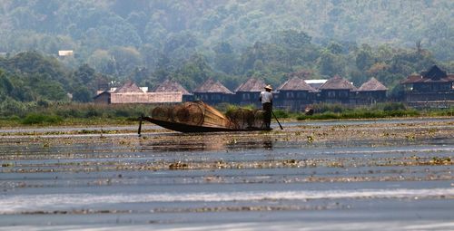 Scenic view of lake in myanmar