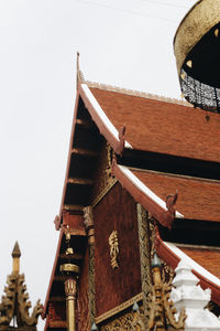 Low angle view of traditional building against clear sky