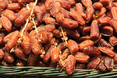 Group of dates in a basket for sale