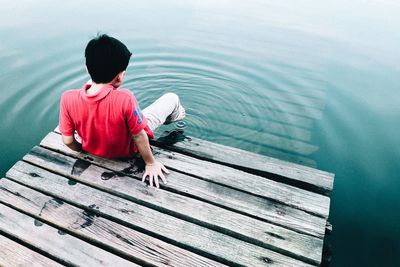 Man sitting in water