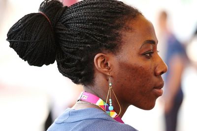 Close-up portrait of young woman