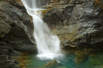 Scenic view of waterfall