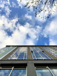 Low angle view of modern building against sky